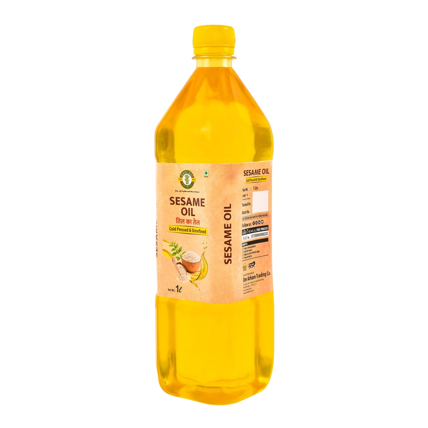 Organic white Sesame seed Oil | cold pressed | Pack of 1L