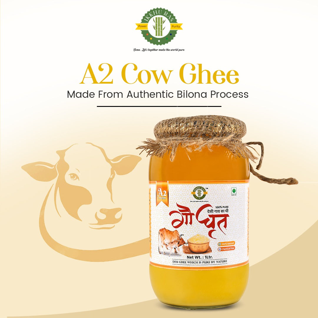 Pure A2 Ghee | Desi A2 Cow Cultured Ghee | Bilona Method | Pack of 1 L